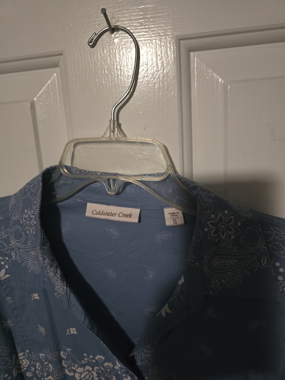 Coldwater Creek Blue Paisley Button-Up Shirt - Picture 2 of 2